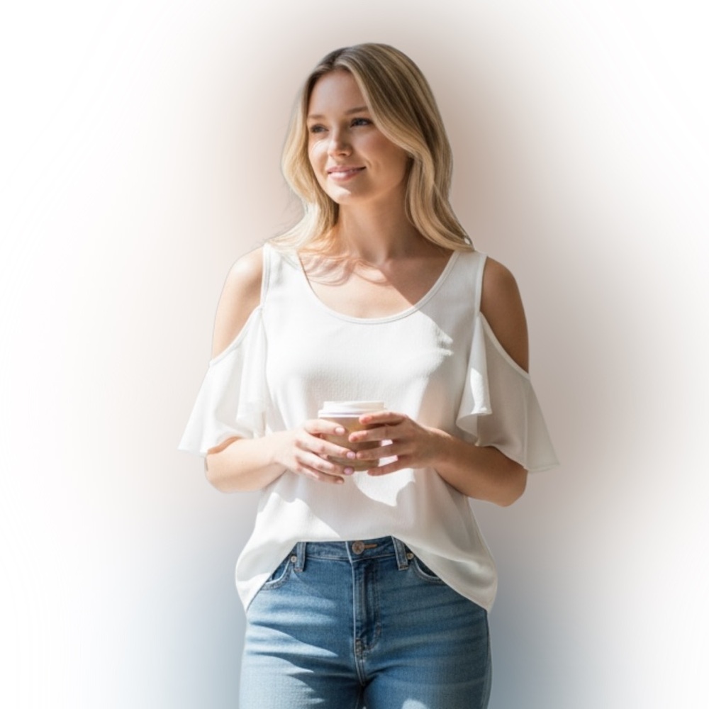 Sienna Sky White Cold Shoulder Top